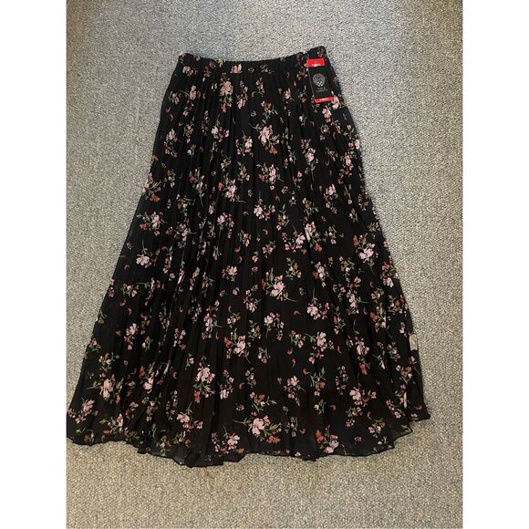 Vince Camuto Women's XS Pleated Floral Midi Skirt Multicolor - Picture 1 of 5